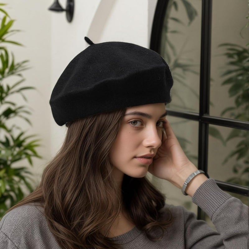 AURORAAEGIS French Beret Hats for Women - Classic Wool Beret Hats Soft Knit Winter Cloche for Daily Outfits - Image 2